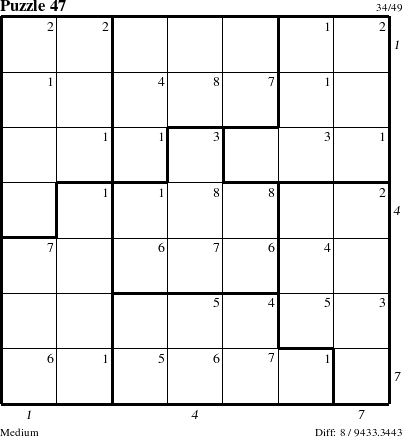 Step-by-Step Instructions for Puzzle 47 with all 8 steps marked