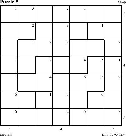 Step-by-Step Instructions for Puzzle 5 with all 6 steps marked