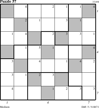 Step-by-Step Instructions for Puzzle 57 with all 5 steps marked