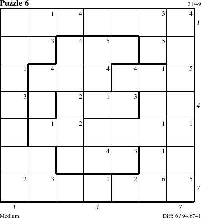 Step-by-Step Instructions for Puzzle 6 with all 6 steps marked