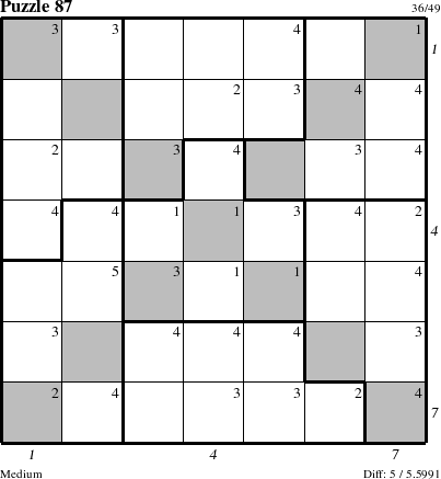 Step-by-Step Instructions for Puzzle 87 with all 5 steps marked