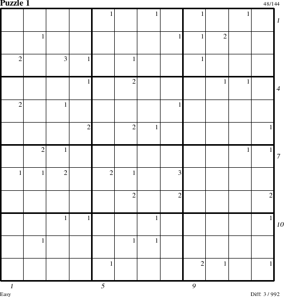 Step-by-Step Instructions for Puzzle 1 with all 3 steps marked