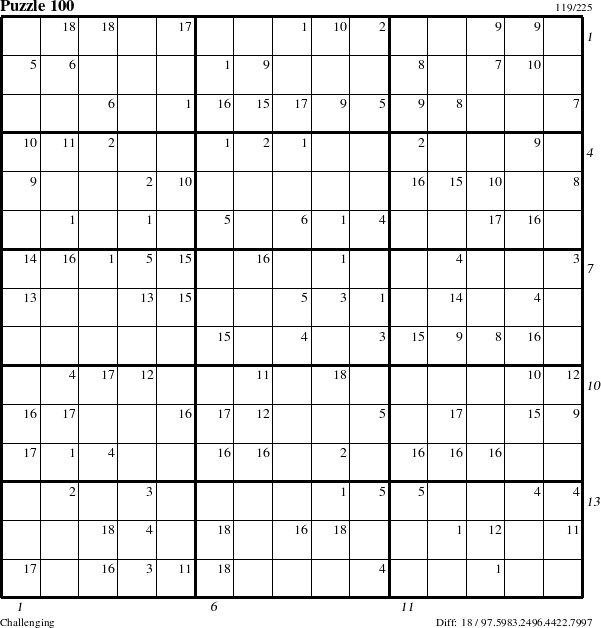 Step-by-Step Instructions for Puzzle 100 with all 18 steps marked