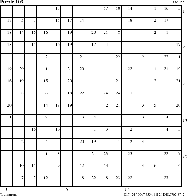 Step-by-Step Instructions for Puzzle 103 with all 24 steps marked