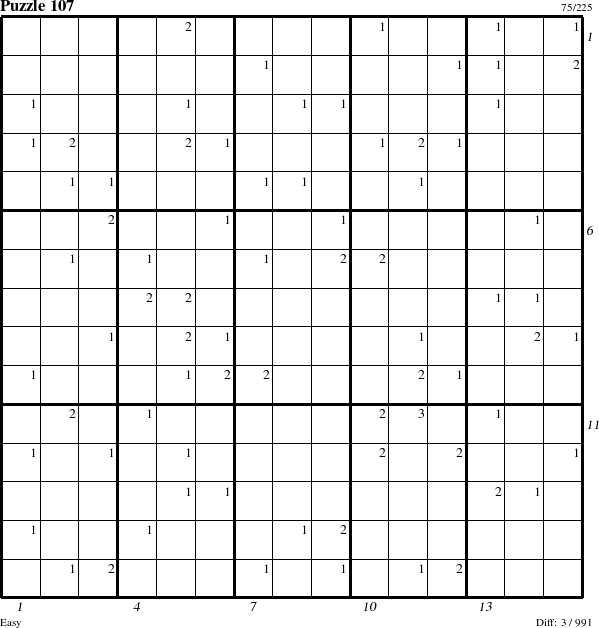 Step-by-Step Instructions for Puzzle 107 with all 3 steps marked