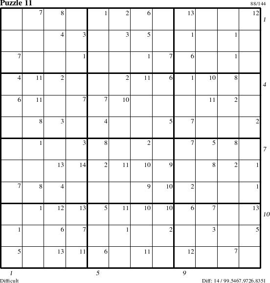 Step-by-Step Instructions for Puzzle 11 with all 14 steps marked