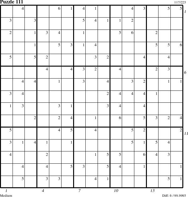 Step-by-Step Instructions for Puzzle 111 with all 6 steps marked