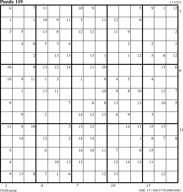 Step-by-Step Instructions for Puzzle 119 with all 15 steps marked