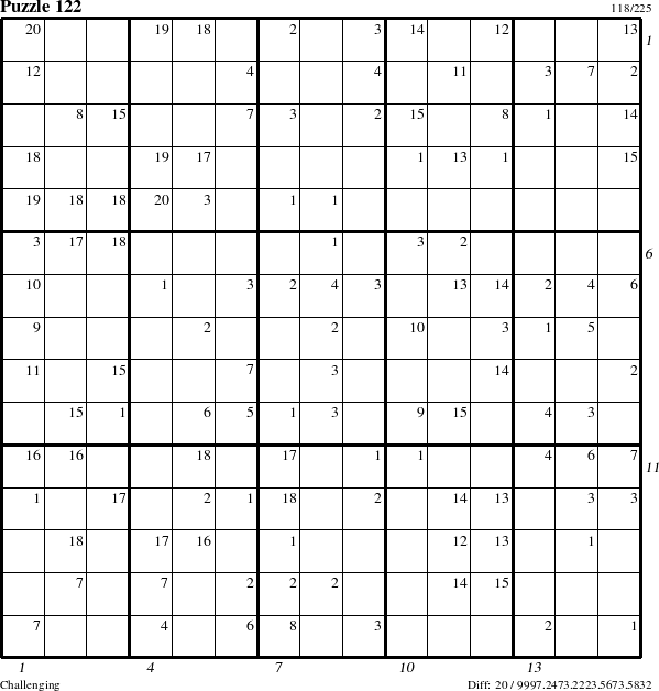 Step-by-Step Instructions for Puzzle 122 with all 20 steps marked