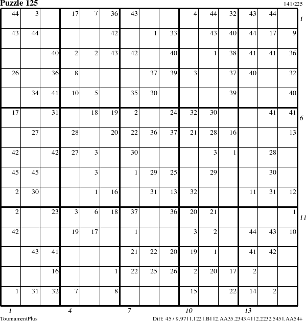 Step-by-Step Instructions for Puzzle 125 with all 45 steps marked