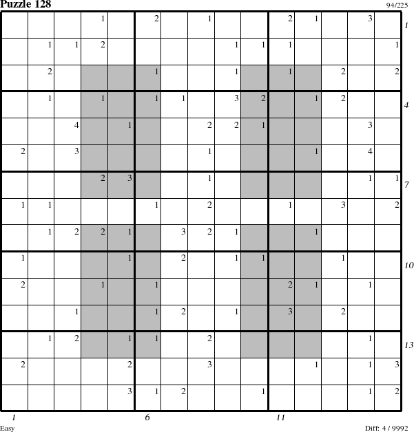 Step-by-Step Instructions for Puzzle 128 with all 4 steps marked