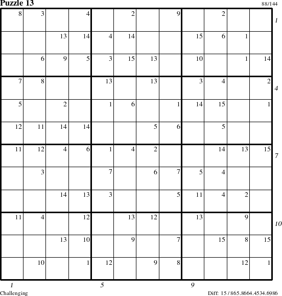 Step-by-Step Instructions for Puzzle 13 with all 15 steps marked