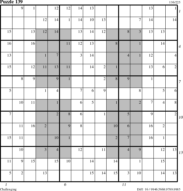 Step-by-Step Instructions for Puzzle 139 with all 16 steps marked