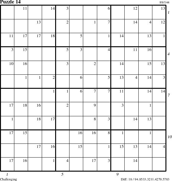 Step-by-Step Instructions for Puzzle 14 with all 18 steps marked