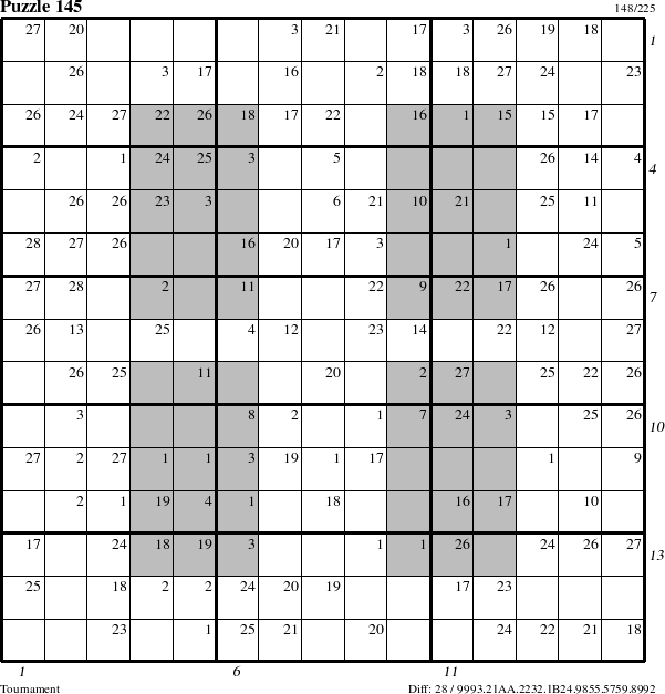 Step-by-Step Instructions for Puzzle 145 with all 28 steps marked