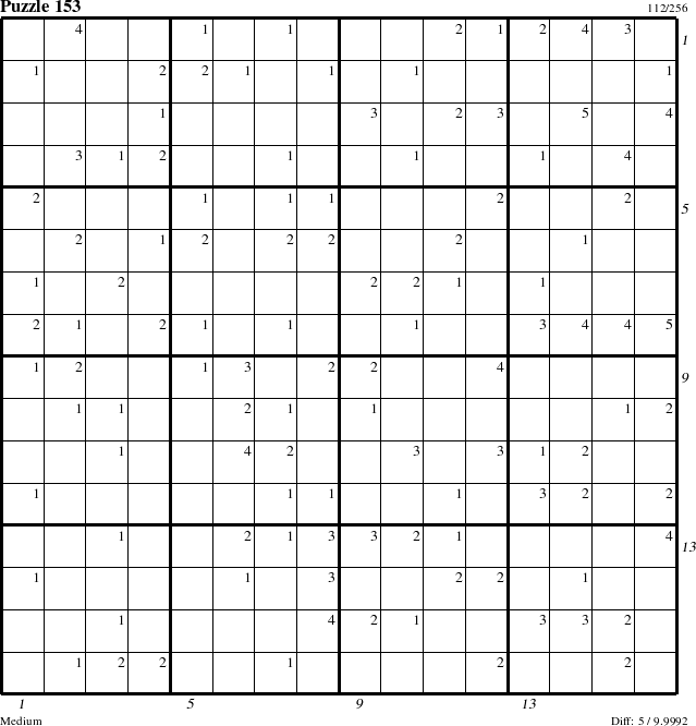 Step-by-Step Instructions for Puzzle 153 with all 5 steps marked