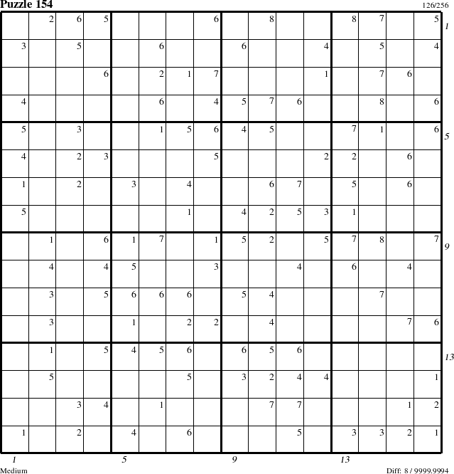 Step-by-Step Instructions for Puzzle 154 with all 8 steps marked