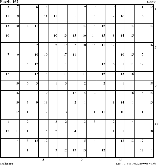 Step-by-Step Instructions for Puzzle 162 with all 19 steps marked