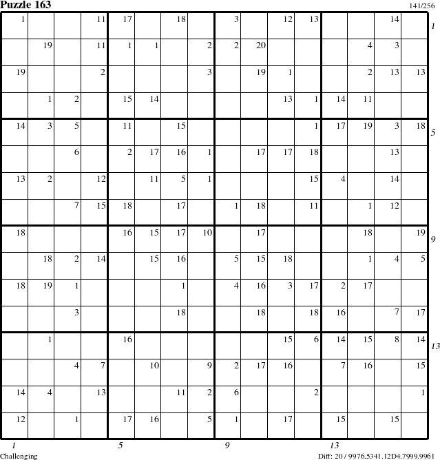 Step-by-Step Instructions for Puzzle 163 with all 20 steps marked