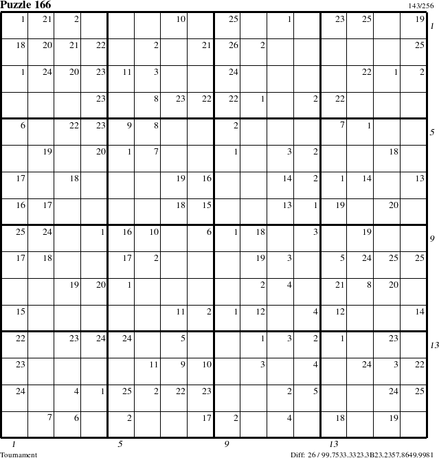 Step-by-Step Instructions for Puzzle 166 with all 26 steps marked