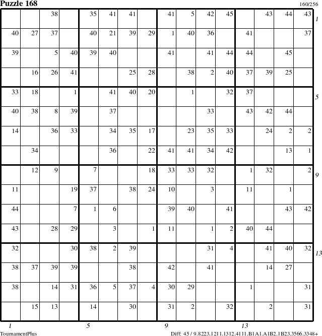 Step-by-Step Instructions for Puzzle 168 with all 45 steps marked