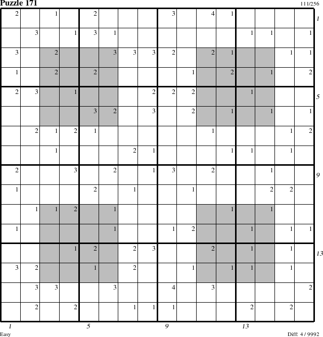 Step-by-Step Instructions for Puzzle 171 with all 4 steps marked