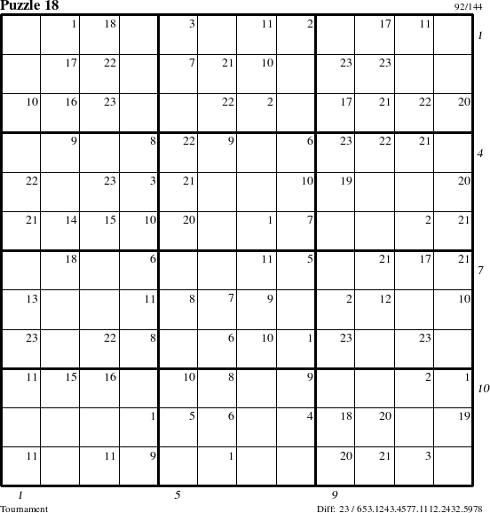 Step-by-Step Instructions for Puzzle 18 with all 23 steps marked