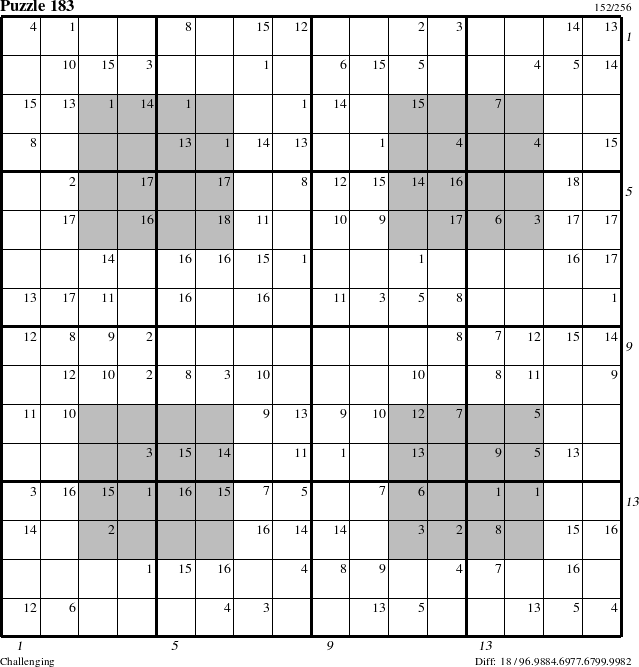 Step-by-Step Instructions for Puzzle 183 with all 18 steps marked