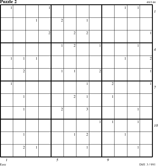 Step-by-Step Instructions for Puzzle 2 with all 3 steps marked