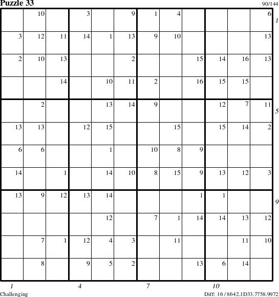 Step-by-Step Instructions for Puzzle 33 with all 16 steps marked