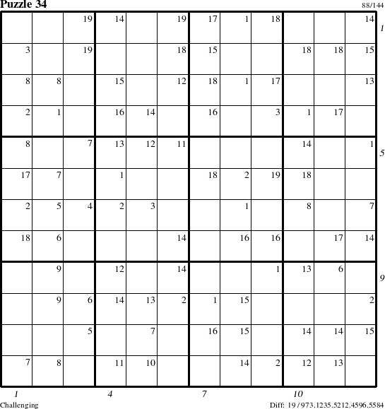 Step-by-Step Instructions for Puzzle 34 with all 19 steps marked