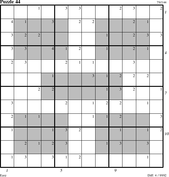 Step-by-Step Instructions for Puzzle 44 with all 4 steps marked