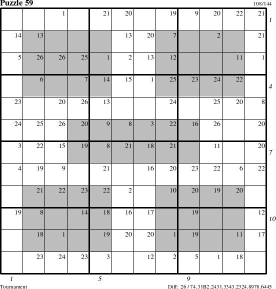 Step-by-Step Instructions for Puzzle 59 with all 26 steps marked