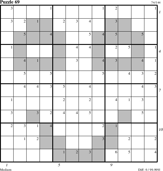 Step-by-Step Instructions for Puzzle 69 with all 6 steps marked