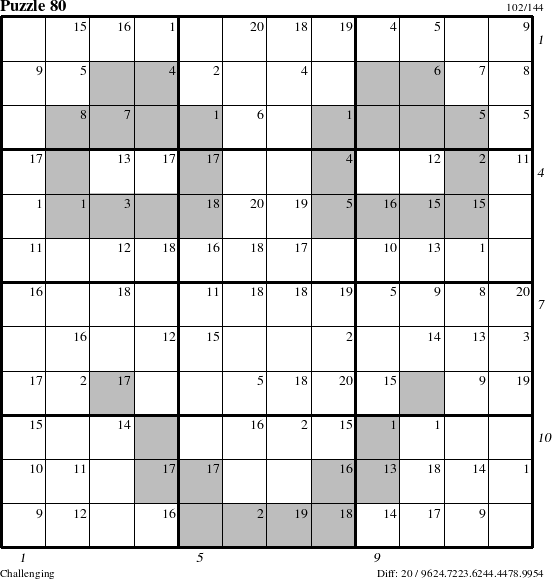 Step-by-Step Instructions for Puzzle 80 with all 20 steps marked