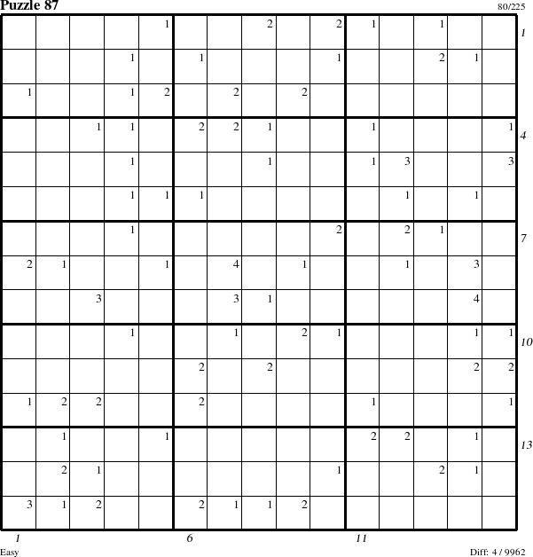 Step-by-Step Instructions for Puzzle 87 with all 4 steps marked