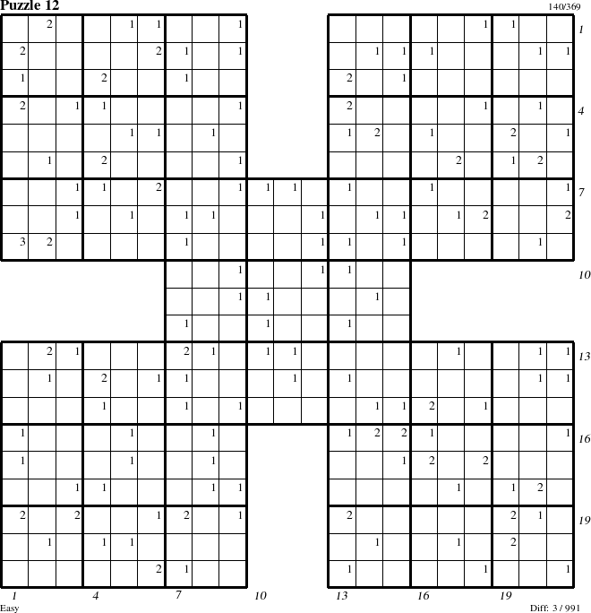 Step-by-Step Instructions for Puzzle 12 with all 3 steps marked