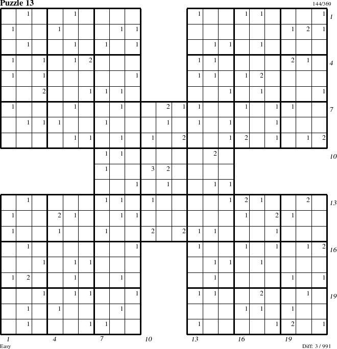 Step-by-Step Instructions for Puzzle 13 with all 3 steps marked