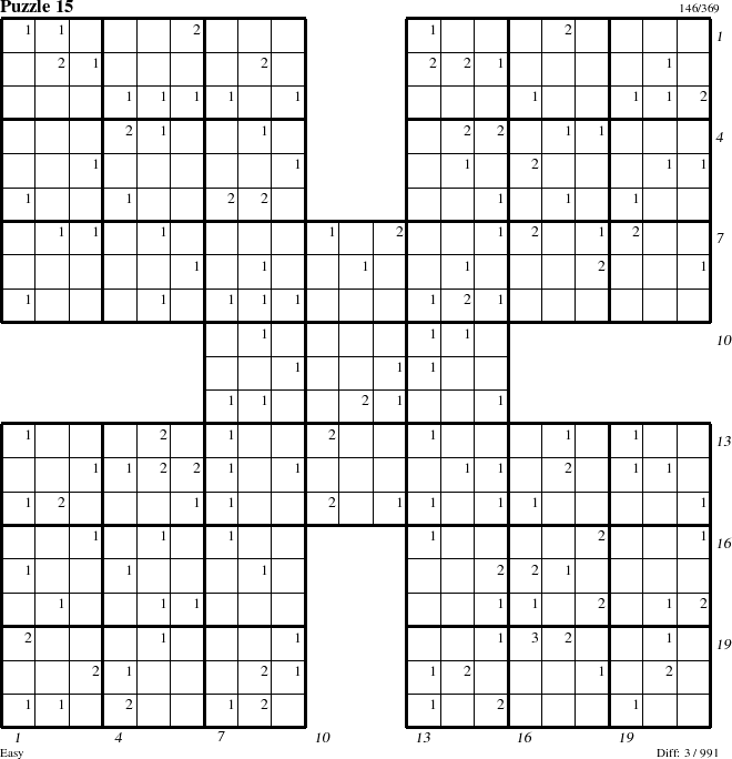 Step-by-Step Instructions for Puzzle 15 with all 3 steps marked