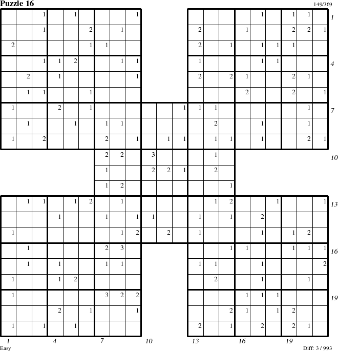 Step-by-Step Instructions for Puzzle 16 with all 3 steps marked