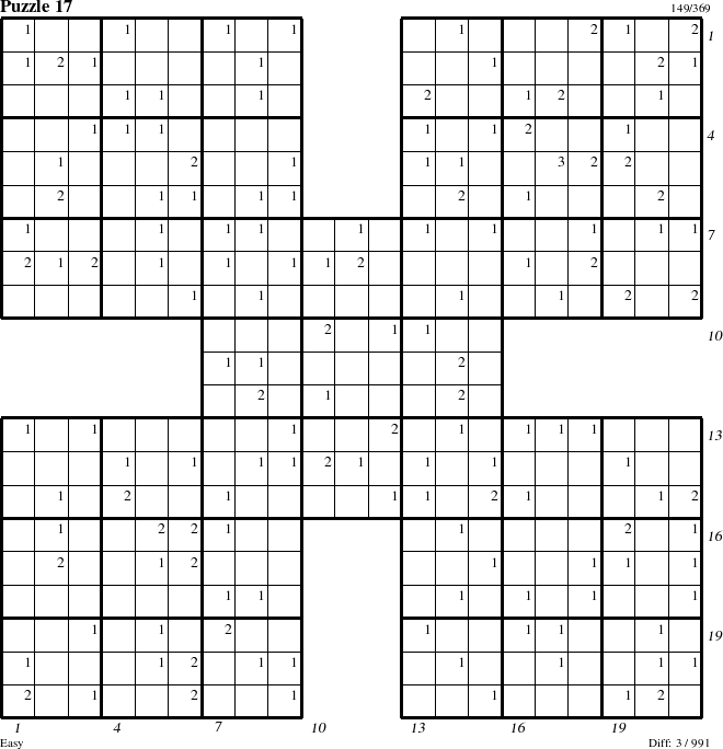 Step-by-Step Instructions for Puzzle 17 with all 3 steps marked