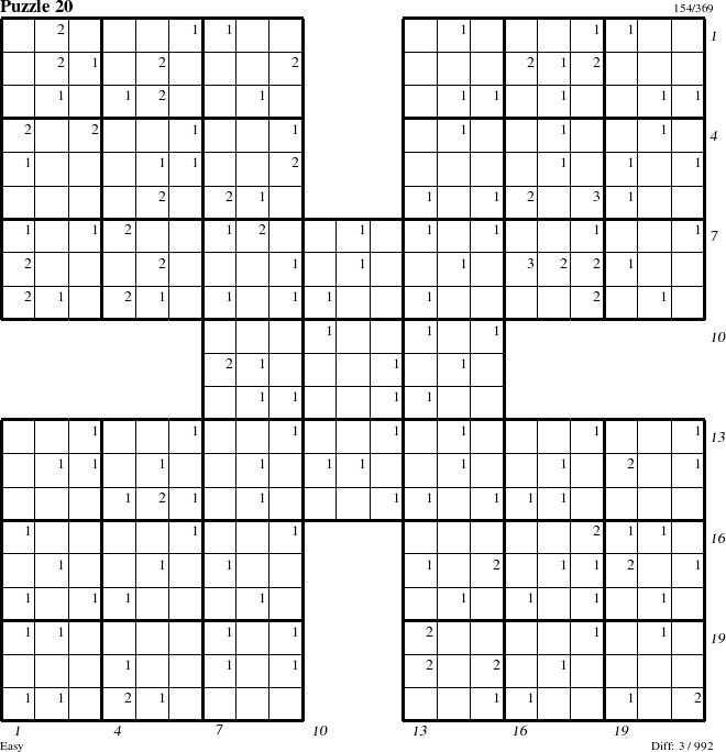 Step-by-Step Instructions for Puzzle 20 with all 3 steps marked