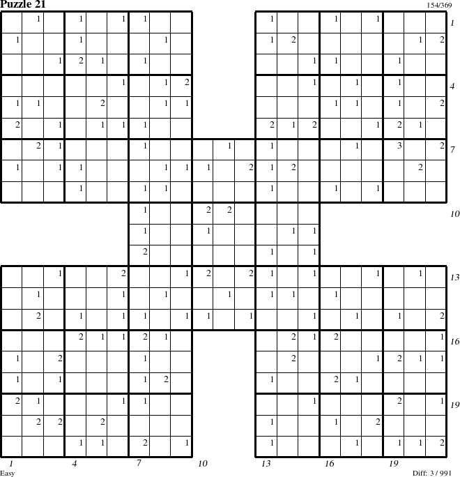 Step-by-Step Instructions for Puzzle 21 with all 3 steps marked