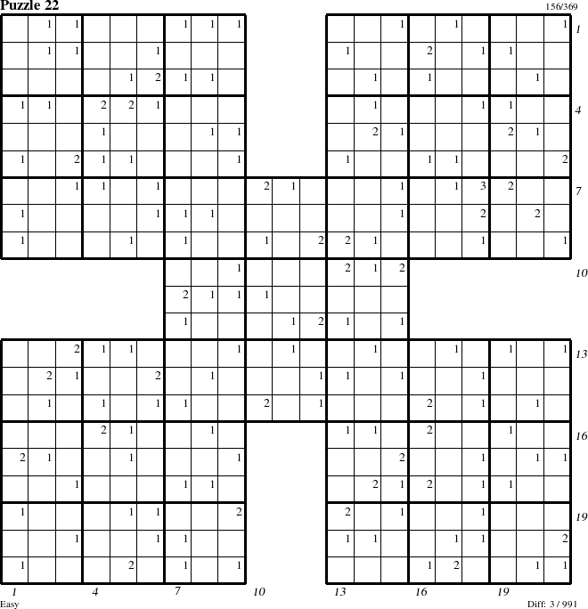 Step-by-Step Instructions for Puzzle 22 with all 3 steps marked