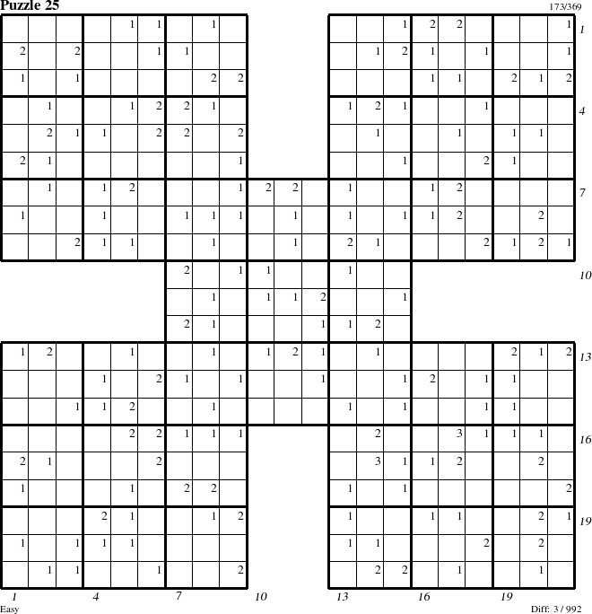 Step-by-Step Instructions for Puzzle 25 with all 3 steps marked