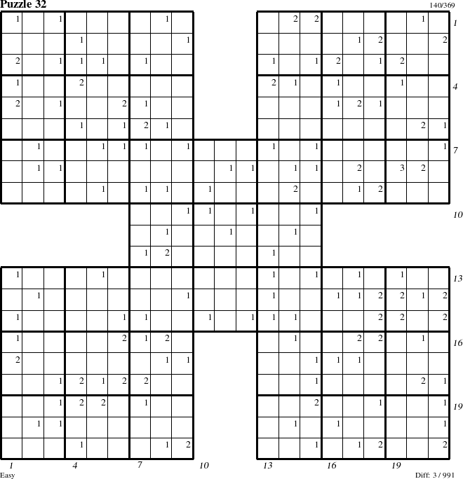 Step-by-Step Instructions for Puzzle 32 with all 3 steps marked