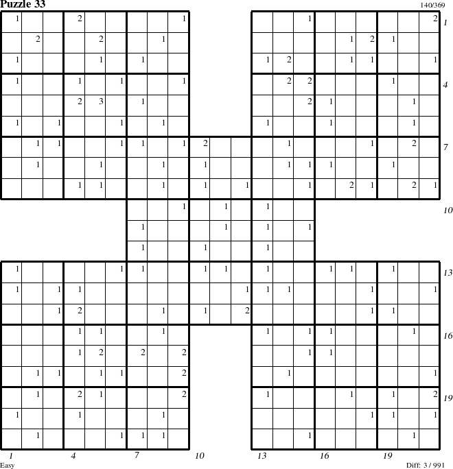 Step-by-Step Instructions for Puzzle 33 with all 3 steps marked