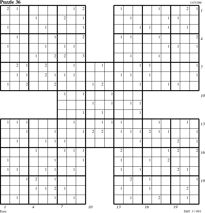 Step-by-Step Instructions for Puzzle 36 with all 3 steps marked