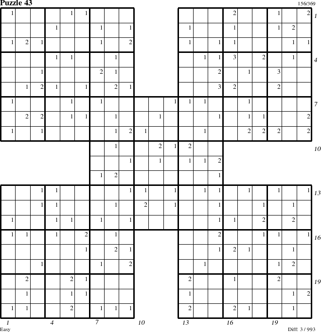 Step-by-Step Instructions for Puzzle 43 with all 3 steps marked