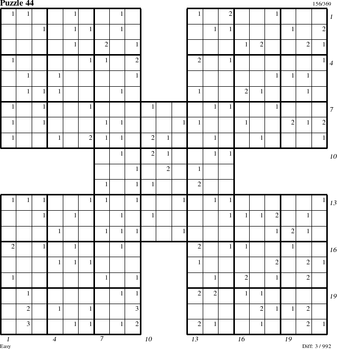 Step-by-Step Instructions for Puzzle 44 with all 3 steps marked